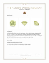 1.65 Ct. Greenish Yellow Sapphire from Ceylon (Sri Lanka) Appraisal