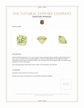 1.65 Ct. Greenish Yellow Sapphire from Ceylon (Sri Lanka) Appraisal