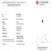 3.54 Ct. Pinkish Purple Sapphire from Ceylon (Sri Lanka) Scan Report