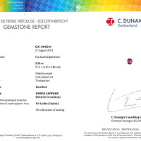 3.54 Ct. Pinkish Purple Sapphire from Ceylon (Sri Lanka) Scan Report