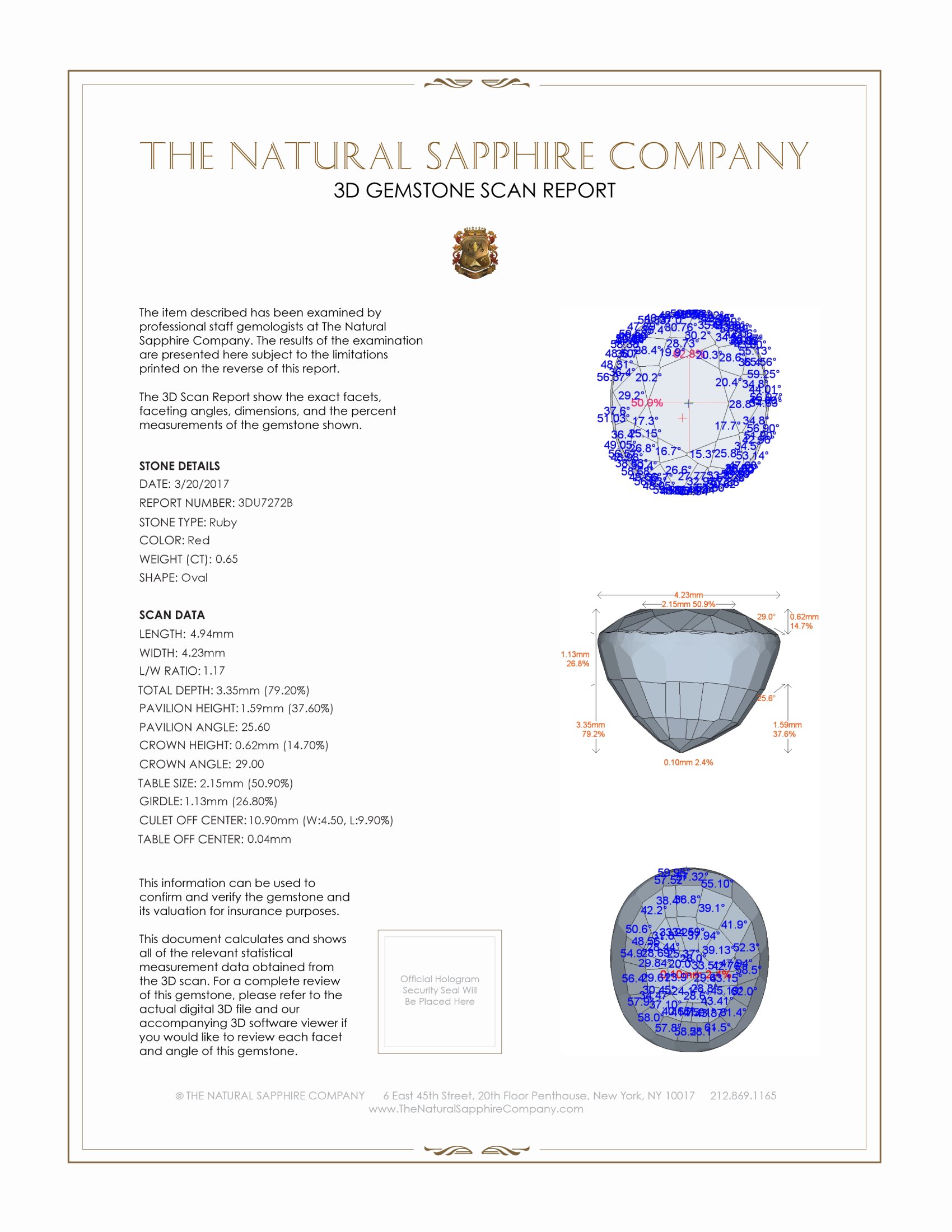 0.65 Ct. Ruby from Burma (Myanmar)