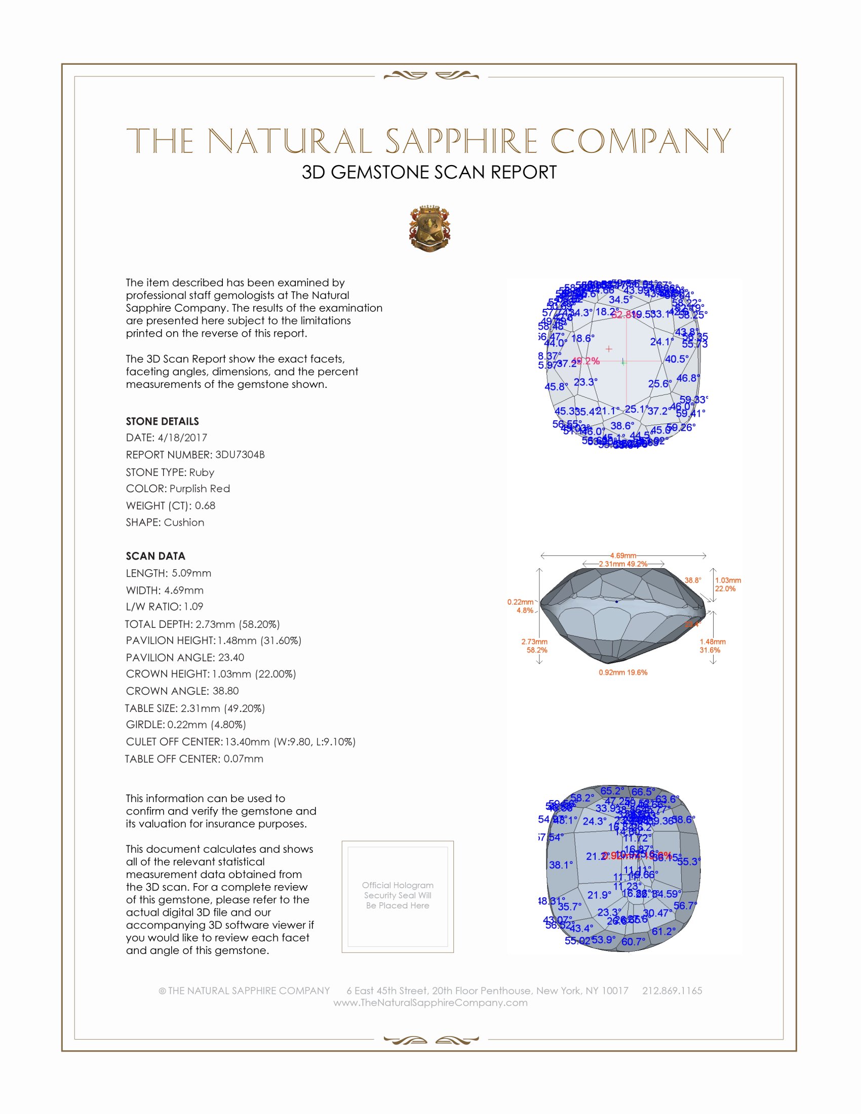 0.68 Ct. Ruby from Burma (Myanmar)