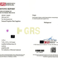 1.29 Ct. Purplish Pink Sapphire from Madagascar Scan Report