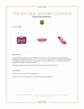 2.79 Ct. Pinkish Purple Sapphire from Ceylon (Sri Lanka) Appraisal