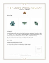 2.08 Ct. Greenish Blue Sapphire from Montana Appraisal