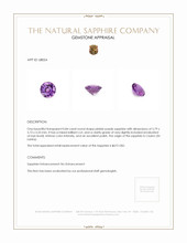 0.84 Ct. Pinkish Purple Sapphire from Ceylon (Sri Lanka) Appraisal