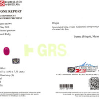 11.80 Ct. Ruby from Burma (Myanmar) Scan Report