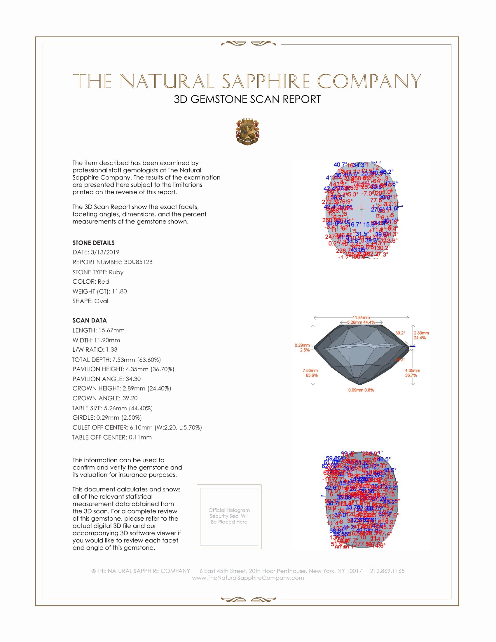 11.80 Ct. Ruby from Burma (Myanmar)