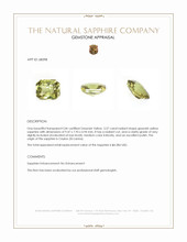 3.57 Ct. Greenish Yellow Sapphire from Ceylon (Sri Lanka) Appraisal
