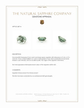 0.66 Ct. Green Sapphire from Montana Appraisal