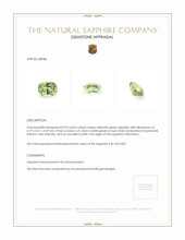 0.95 Ct. Yellowish Green Sapphire from Montana Appraisal