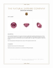 1.92 Ct. Reddish Pink Sapphire from Ceylon (Sri Lanka) Appraisal