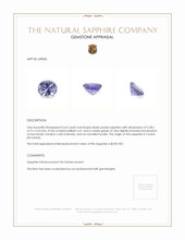 0.63 Ct. Bluish Purple Sapphire from Ceylon (Sri Lanka) Appraisal