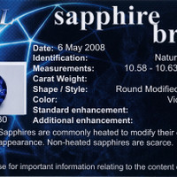 6.90 Ct. Violet Sapphire from Ceylon (Sri Lanka) Scan Report