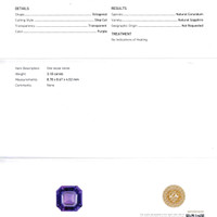 3.18 Ct. Purple Sapphire from Ceylon (Sri Lanka) Scan Report