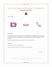 0.74 Ct. Pinkish Purple Sapphire from Ceylon (Sri Lanka) Appraisal