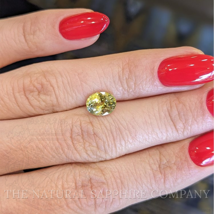 1.97 Ct. Greenish Yellow Sapphire from Ceylon (Sri Lanka)