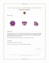 3.68 Ct. Purplish Pink Sapphire from Ceylon (Sri Lanka) Appraisal