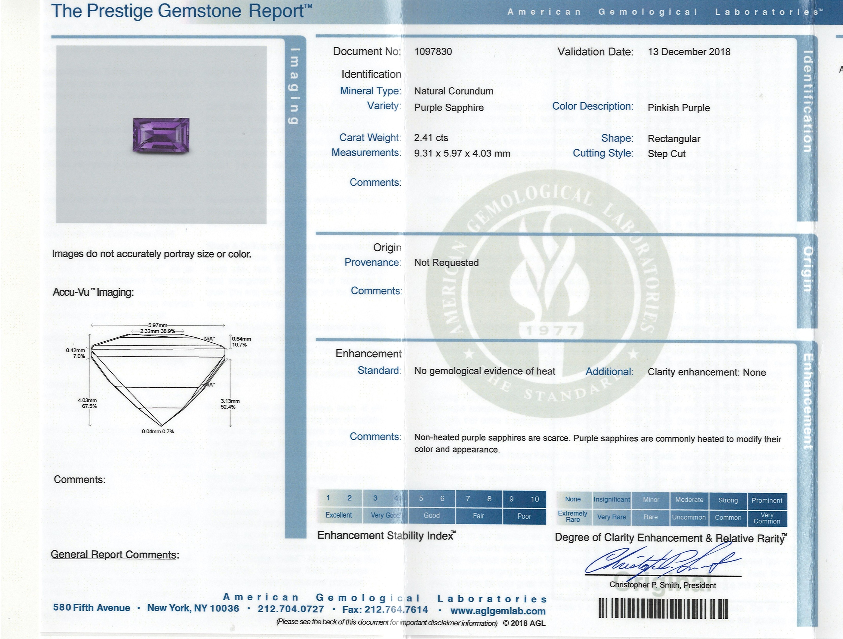 2.41 Ct. Pinkish Purple Sapphire from Ceylon (Sri Lanka)