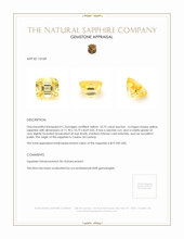 10.75 Ct. Yellow Sapphire from Ceylon (Sri Lanka) Appraisal