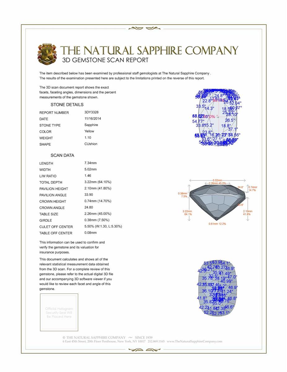 1.10 Ct. Yellow Sapphire and Natural Diamond Pave Ring, 14K White & Yellow