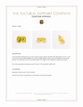 0.63 Ct. Yellow Sapphire from Ceylon (Sri Lanka) Appraisal