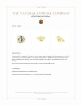 1.26 Ct. Yellow Sapphire from Ceylon (Sri Lanka) Appraisal