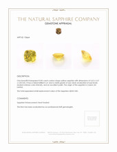 0.85 Ct. Yellow Sapphire from Ceylon (Sri Lanka) Appraisal