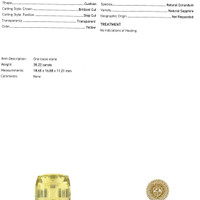 35.22 Ct. Yellow Sapphire from Ceylon (Sri Lanka) Scan Report