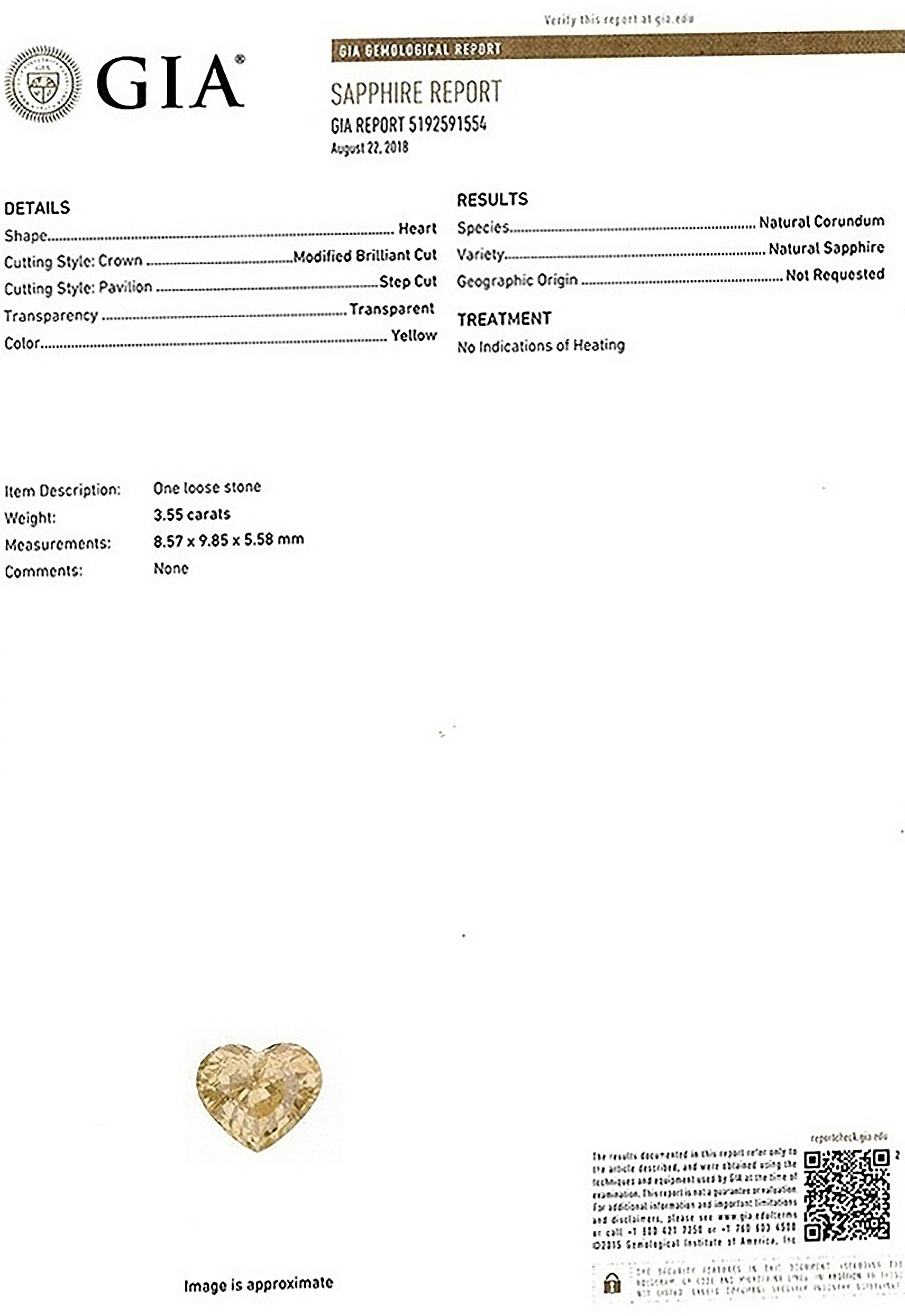 3.55 Ct. Yellow Sapphire from Ceylon (Sri Lanka)