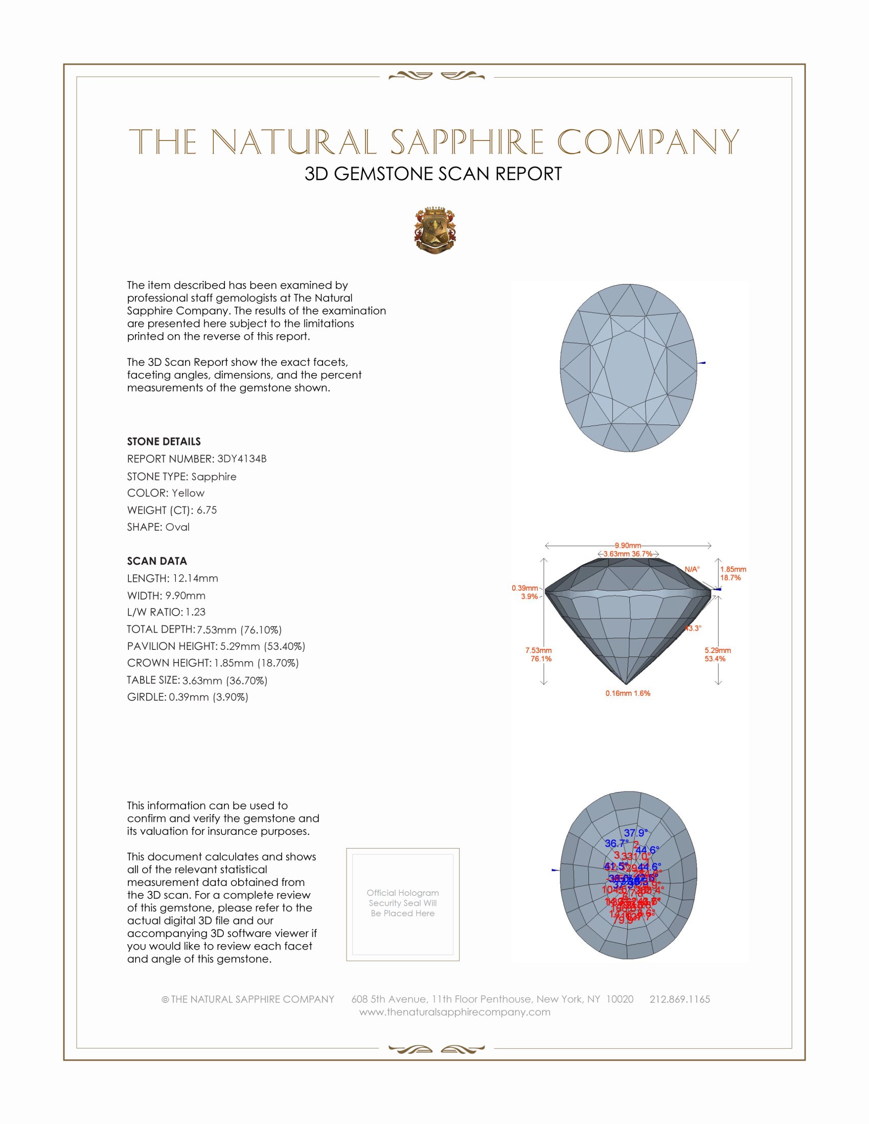 6.75 Ct. Yellow Sapphire from Ceylon (Sri Lanka)