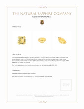 2.19 Ct. Orangish Yellow Sapphire from Ceylon (Sri Lanka) Appraisal