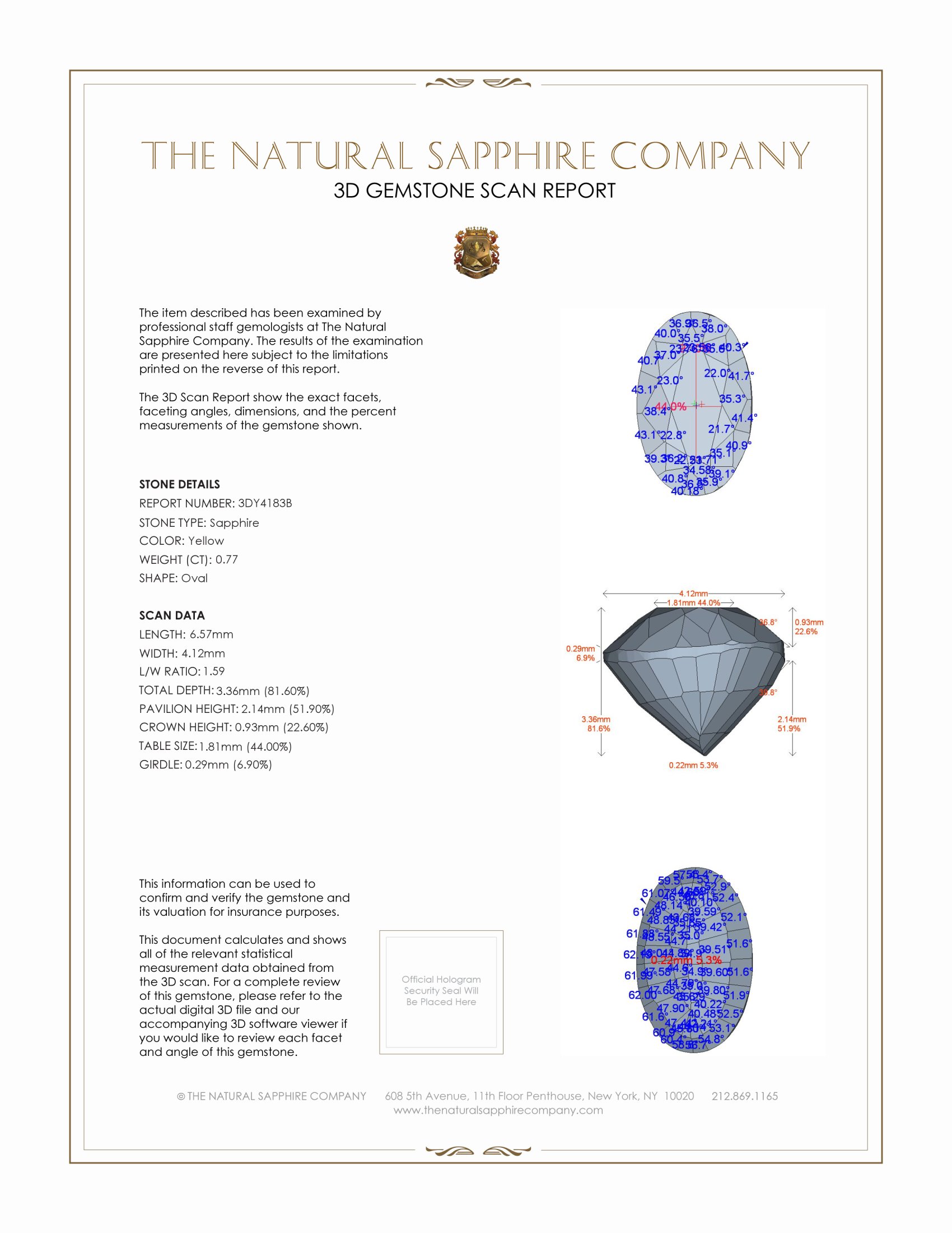 0.77 Ct. Yellow Sapphire from Ceylon (Sri Lanka)