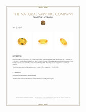 1.65 Ct. Yellow Sapphire from Ceylon (Sri Lanka) Appraisal