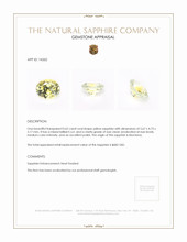 0.62 Ct. Yellow Sapphire from Montana Appraisal
