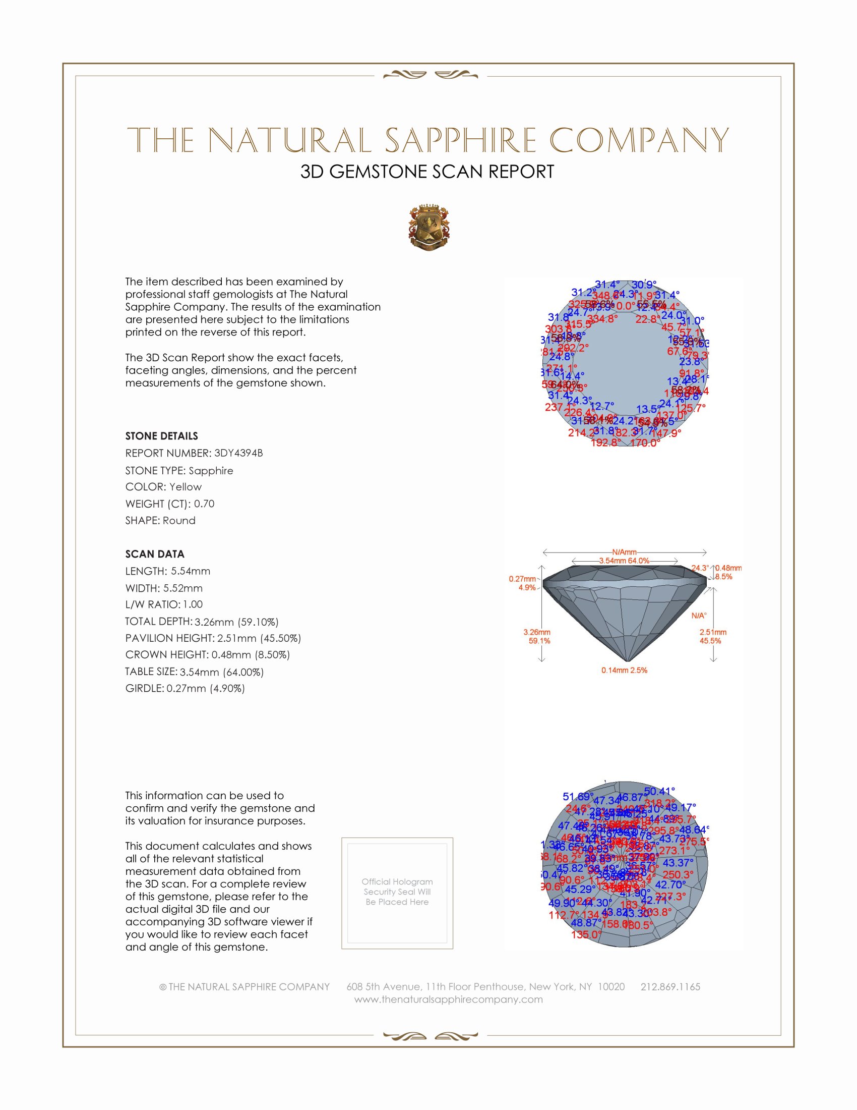 0.70 Ct. Yellow Sapphire from Ceylon (Sri Lanka)