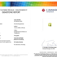 6.54 Ct. Yellow Sapphire from Ceylon (Sri Lanka) Scan Report