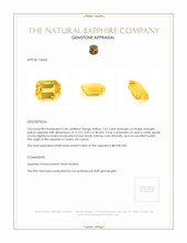 7.62 Ct. Orangish Yellow Sapphire from Ceylon (Sri Lanka) Appraisal