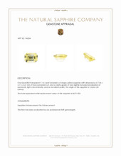 1.16 Ct. Yellow Sapphire from Ceylon (Sri Lanka) Appraisal