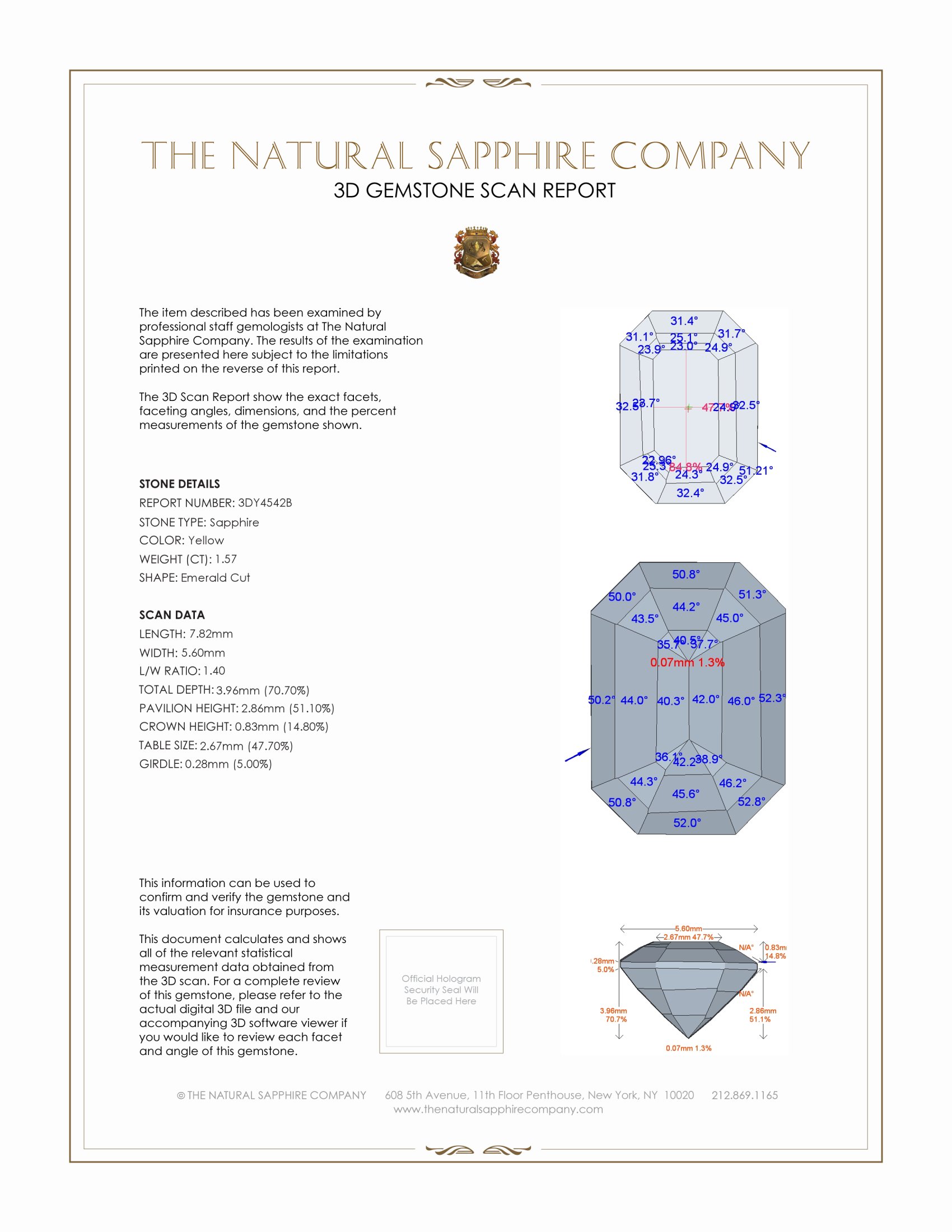 1.57 Ct. Yellow Sapphire from Ceylon (Sri Lanka)