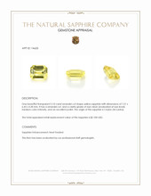 2.10 Ct. Yellow Sapphire from Ceylon (Sri Lanka) Appraisal