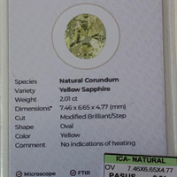 2.01 Ct. Yellow Sapphire from Ceylon (Sri Lanka) Scan Report