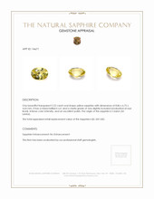 2.22 Ct. Yellow Sapphire from Ceylon (Sri Lanka) Appraisal