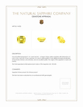 1.41 Ct. Yellow Sapphire from Ceylon (Sri Lanka) Appraisal