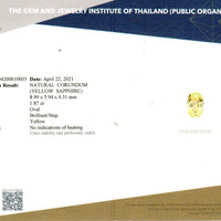 1.87 Ct. Yellow Sapphire from Ceylon (Sri Lanka) Scan Report