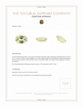 1.89 Ct. Greenish Yellow Sapphire from Ceylon (Sri Lanka) Appraisal