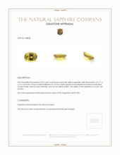 0.96 Ct. Greenish Yellow Sapphire from Ceylon (Sri Lanka) Appraisal