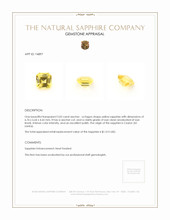 2.02 Ct. Yellow Sapphire from Ceylon (Sri Lanka) Appraisal