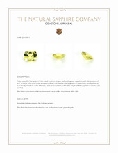 0.86 Ct. Yellowish Green Sapphire from Ceylon (Sri Lanka) Appraisal