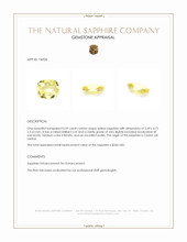 0.59 Ct. Yellow Sapphire from Ceylon (Sri Lanka) Appraisal